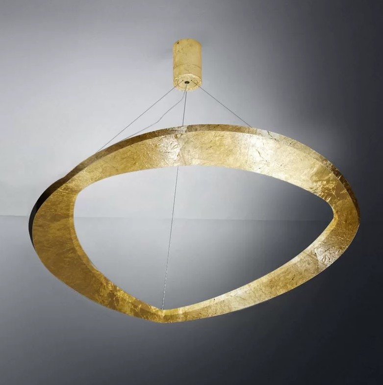 ΚΡΕΜΑΣΤΟ ΦΩΤΙΣΤΙΚΟ ΕΜΜΕΣΟΥ ΦΩΤΙΣΜΟΥ GOLD LEAF Ø70cm MADE IN ITALY