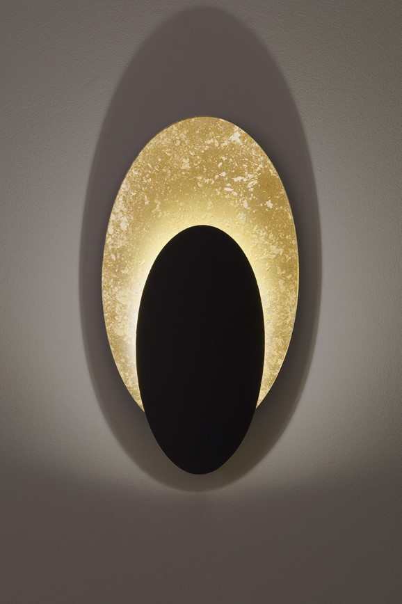 ΟΒΑΛ ΑΠΛΙΚΑ ΕΜΜΕΣΟΥ ΦΩΤΙΣΜΟΥ POLVERE ORO-NERO 38cm MADE IN ITALY