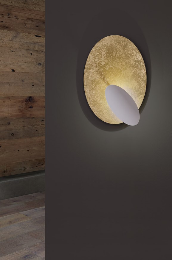 ΟΒΑΛ ΑΠΛΙΚΑ ΕΜΜΕΣΟΥ ΦΩΤΙΣΜΟΥ POLVERE ORO-BIANCO 50cm MADE IN ITALY