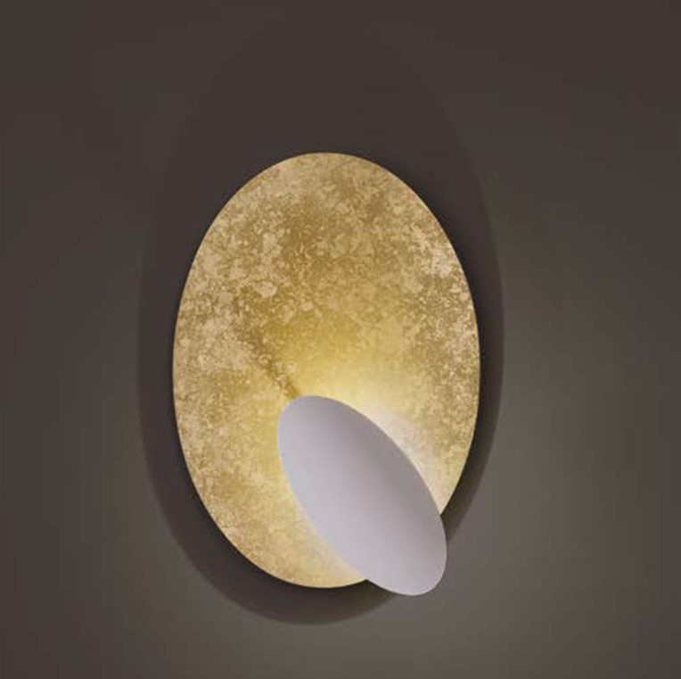 ΟΒΑΛ ΑΠΛΙΚΑ ΕΜΜΕΣΟΥ ΦΩΤΙΣΜΟΥ POLVERE ORO-BIANCO 50cm MADE IN ITALY