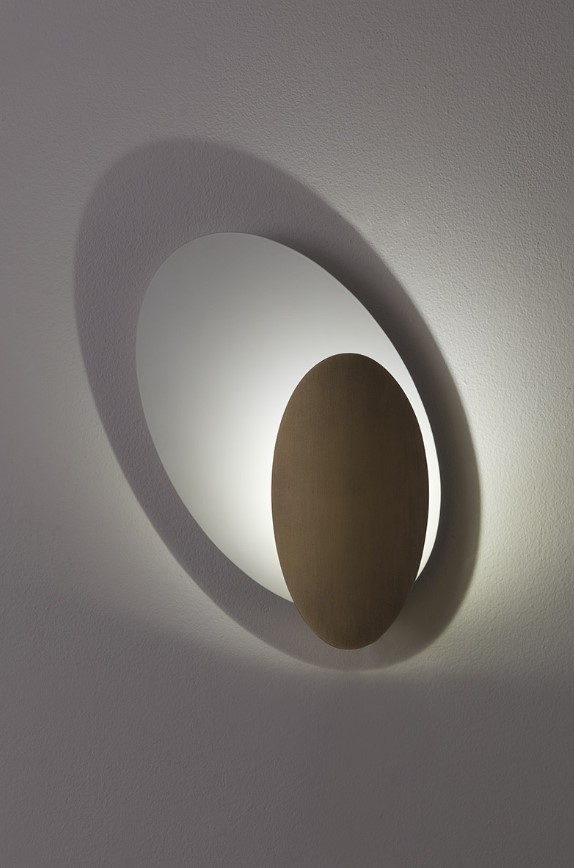 ΟΒΑΛ ΑΠΛΙΚΑ ΕΜΜΕΣΟΥ ΦΩΤΙΣΜΟΥ WHITE-BRUSHED BRONZE 38cm MADE IN ITALY
