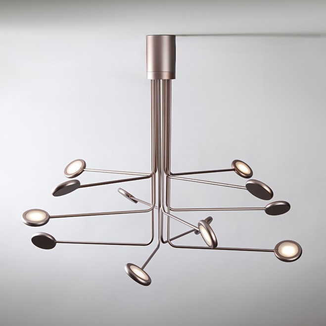 12φωτο οροφής με πολλαπλούς βραχίονες gold-silver Ø70cm MADE IN ITALY