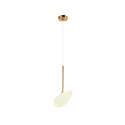 GOLD METAL AND OPAL GLASS PENDANT H:42,5cm