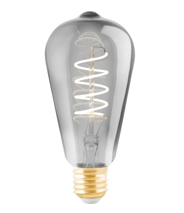 DECORATIVE E27 LIGHTBULB Ø6.4cm GREY