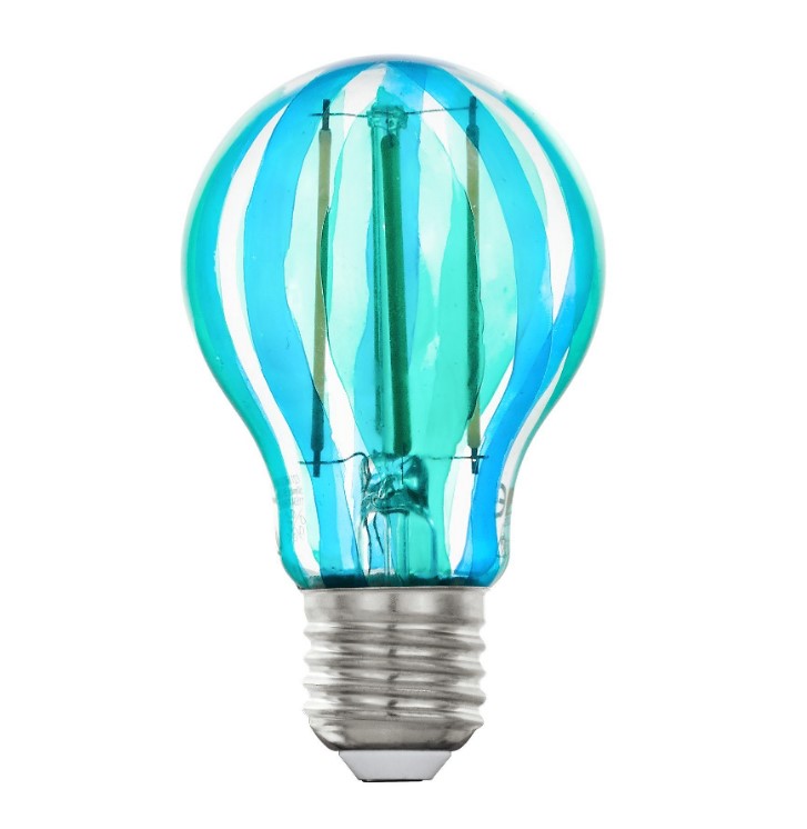 DECORATIVE E27 LIGHTBULB, BLUE-GREEN STRIPES 