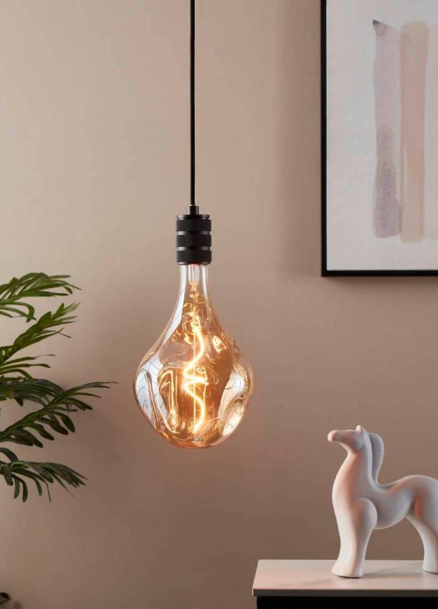 OVERSIZED DECORATIV E27 LIGHTBULB-AMBER