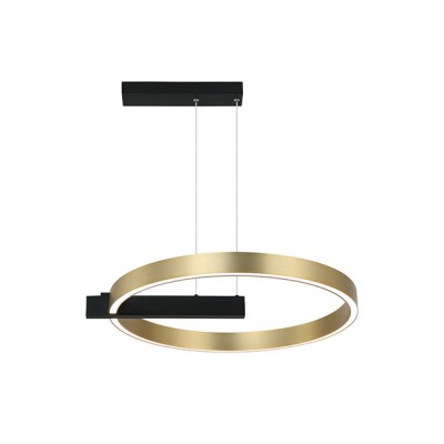 LED RING SUSPENDED FIXTURE GOLD-BLACK