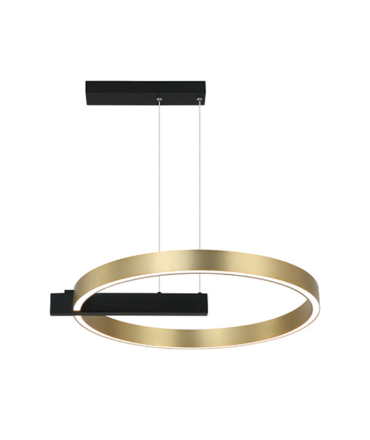 LED RING SUSPENDED FIXTURE GOLD-BLACK