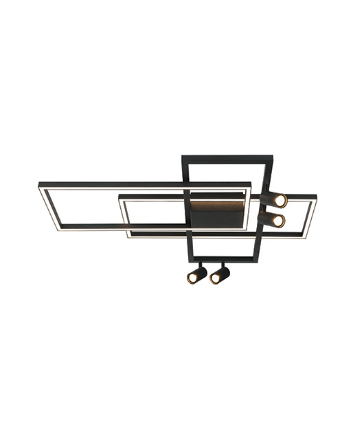 GEOMETRIC LED CEILING FIXTURE WITH SPOTLIGHTS 90X67CM