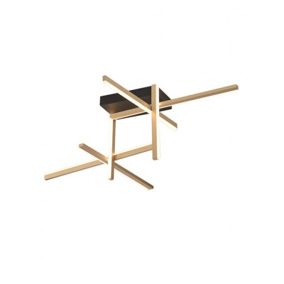 MATTE GOLD LED CEILING FIXTURE-INTERSECTING RODS