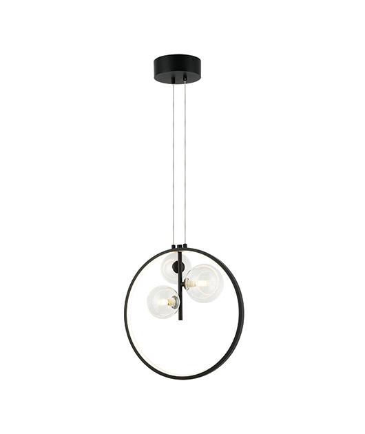 RING SUSPENDED FIXTURE WITH GLASS ORBS