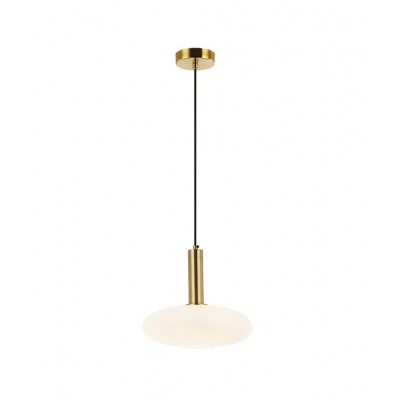 GOLD AND OPAL GLASS PENDANT-WIDE