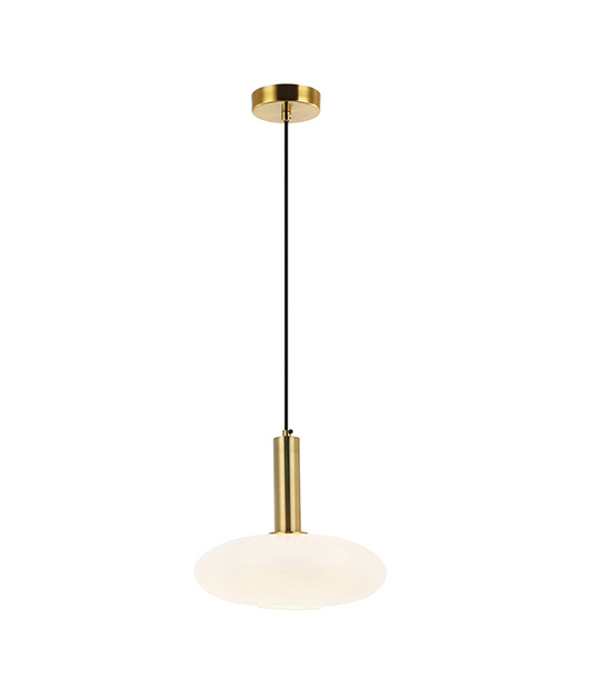 GOLD AND OPAL GLASS PENDANT-WIDE