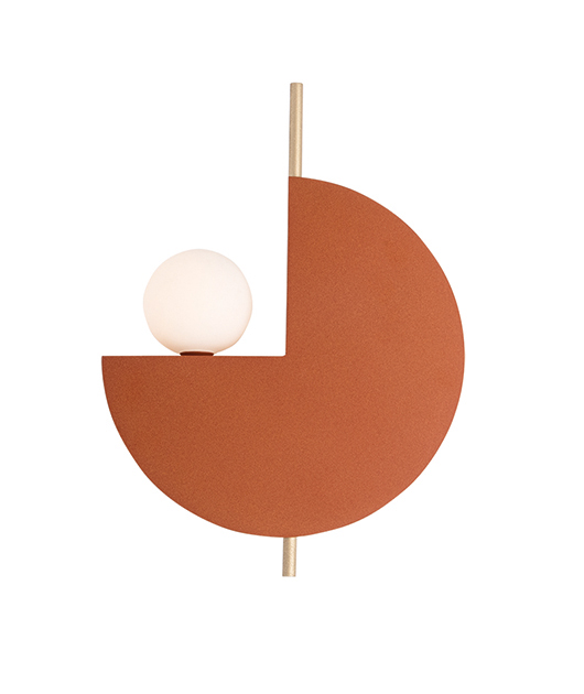 STATEMENT SCONCE, TERRACOTA-OPAL ORB D:26CM H:36CM