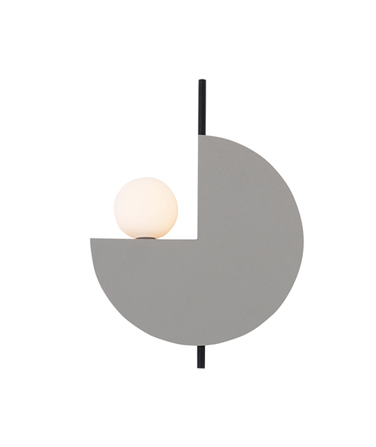 STATEMENT SCONCE, ELEPHANT GREY-OPAL ORB D:26CM H:36CM