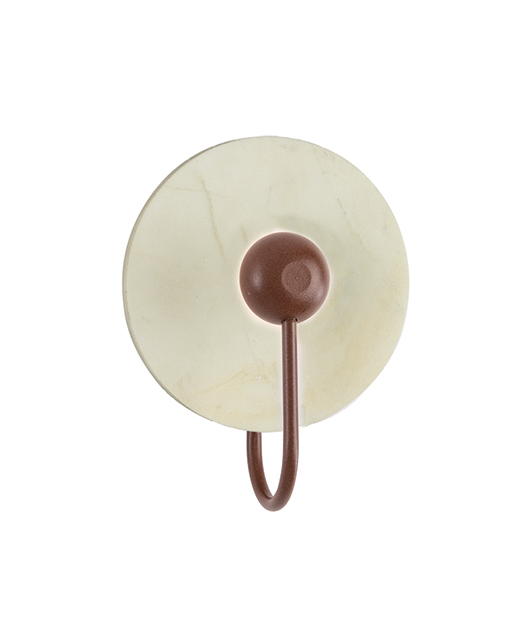 REFLECTIVE MARBLE WALL SCONCE, CORTEN DETAIL  D:16CM H:20CM