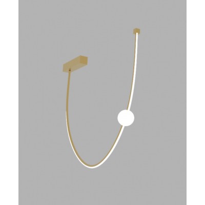 LOOPED LED FIXTURE WITH OPAL ORB-MATTE GOLD
