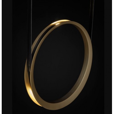 SUSPENDED LED RING POLISHED ALUMINUM Ø50cm H:400cm HANDMADE IN THE NETHERLANDS