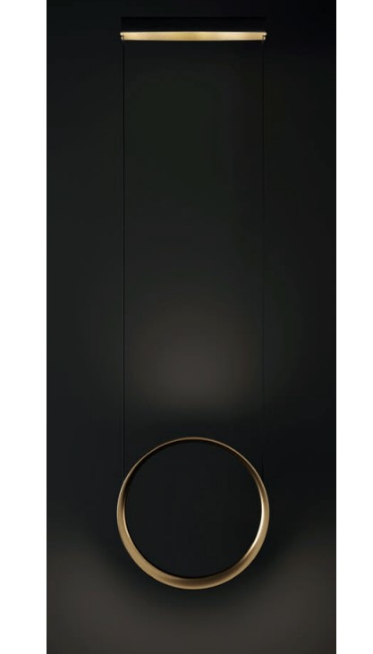 SUSPENDED LED RING BRASS Ø40cm H:400cm HANDMADE IN THE NETHERLANDS