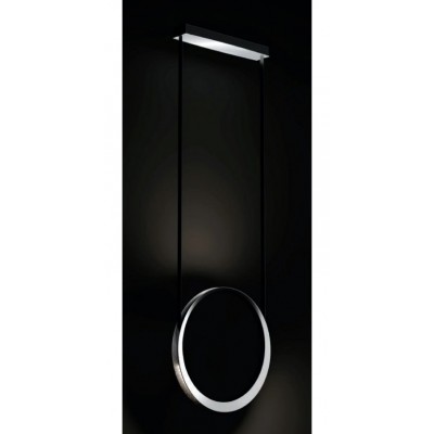 SUSPENDED LED RING POLISHED ALUMINUM Ø50cm H:400cm HANDMADE IN THE NETHERLANDS