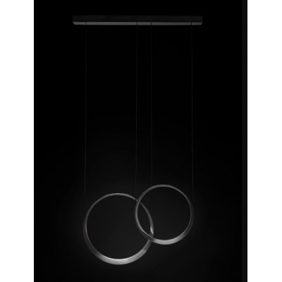 DOUBLE LED RING ALUMINUM Ø50cm Ø40cm H:200cm HANDMADE IN THE NETHERLANDS 