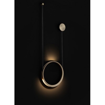 ASYMMETRICAL WALL FIXTURE, BRASS Ø40cm HANDMADE IN THE NETHERLANDS