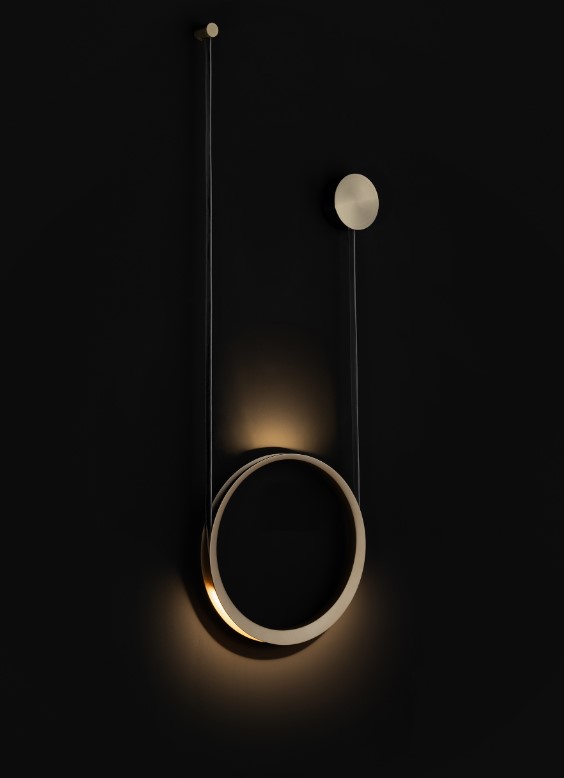 ASYMMETRICAL WALL FIXTURE, BRASS Ø40cm HANDMADE IN THE NETHERLANDS