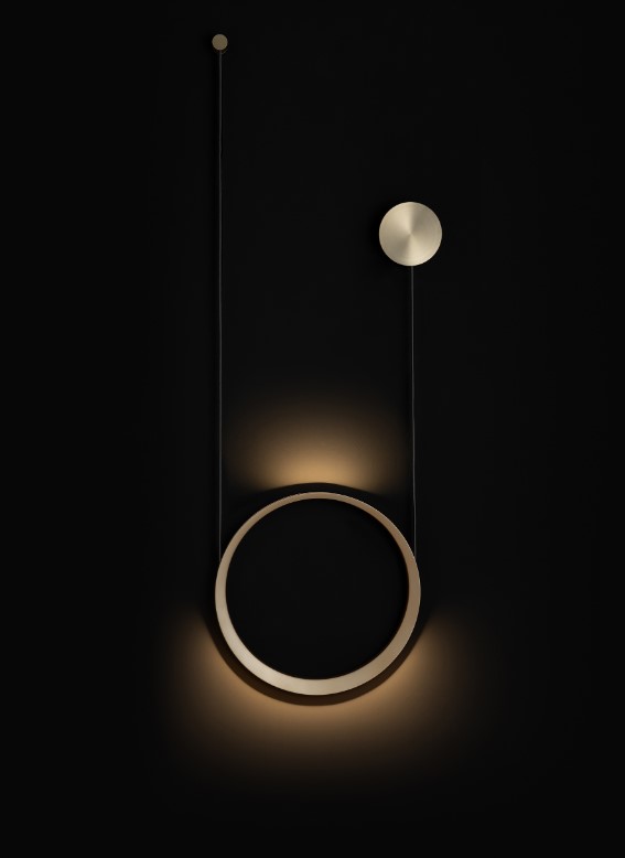 ASYMMETRICAL WALL FIXTURE, BRASS Ø40cm HANDMADE IN THE NETHERLANDS