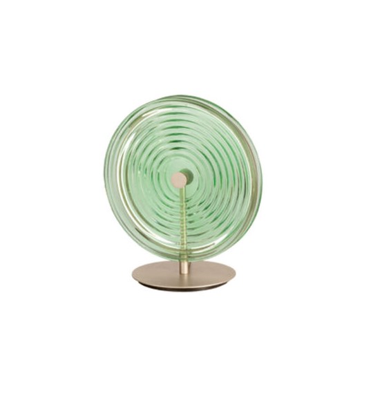 LED TABLE LIGHT COLORFUL GLASS WITH EMBOSSED CIRCLES Ø30cm ITALY