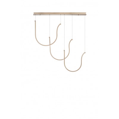 ΚΡΕΜΑΣΤΟ LED 3ΦΩΤΟ U ΣΕ ΡΑΓΑ ΧΡΥΣΟ 110cm MADE IN ITALY