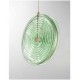 COLORD GLASS DISC PENDANT Ø30cm WITH EMBOSSED CIRCLES AND GOLD METAL FRAME, ITALY