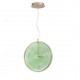 COLORD GLASS DISC PENDANT Ø45cm WITH EMBOSSED CIRCLES AND GOLD METAL FRAME, ITALY