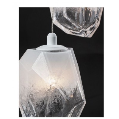 3-LIGHT SUSPENSION FIXTURE, ROSETTE-GLASS
