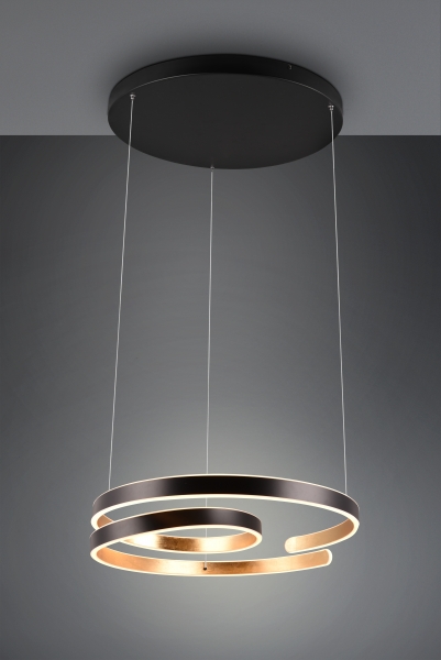 PENDANT LED LIGHT D:65cm BLACK-GOLD 8000lm