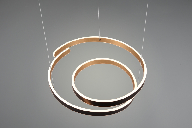 PENDANT LED LIGHT D:65cm BLACK-GOLD 8000lm
