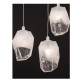 5-LIGHT SUSPENSION FIXTURE, ROSETTE-GLASS