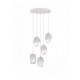 5-LIGHT SUSPENSION FIXTURE, ROSETTE-GLASS