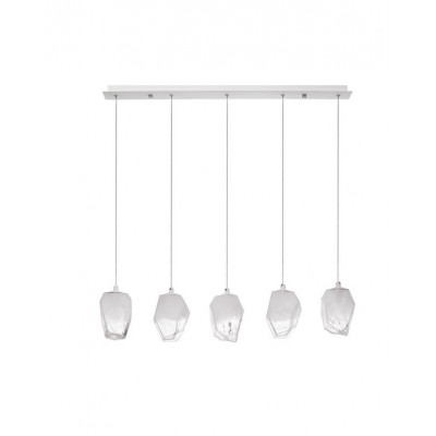 5-LIGHT SUSPENSION FIXTURE, RACK-GLASS