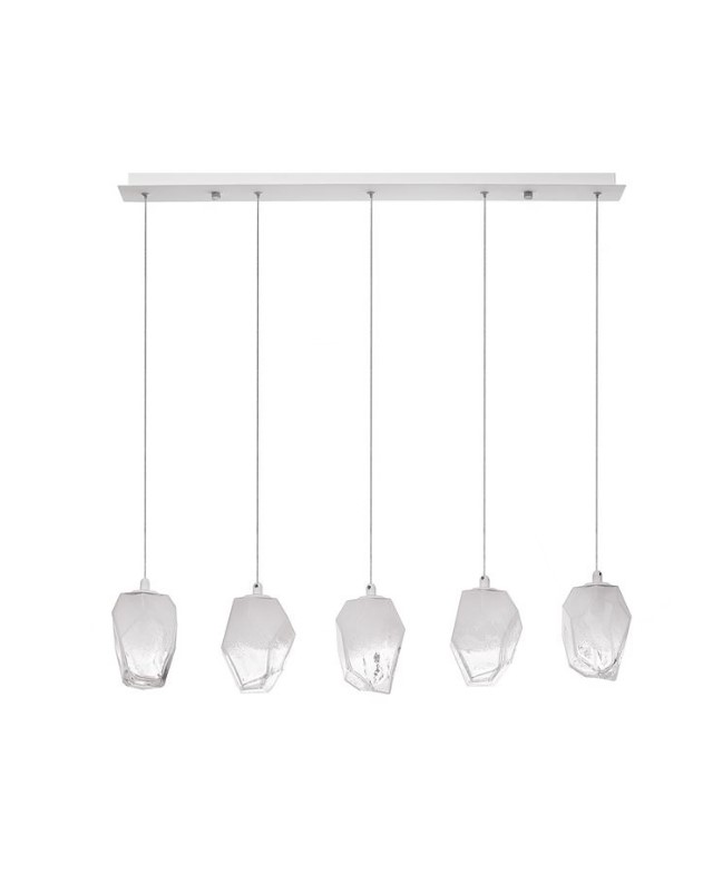 5-LIGHT SUSPENSION FIXTURE, RACK-GLASS