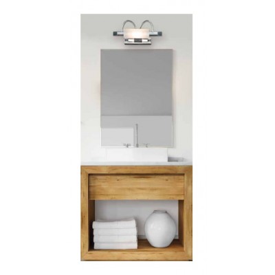MIRROR LIGHT WITH SATIN GLASS AND CHROME FINISH