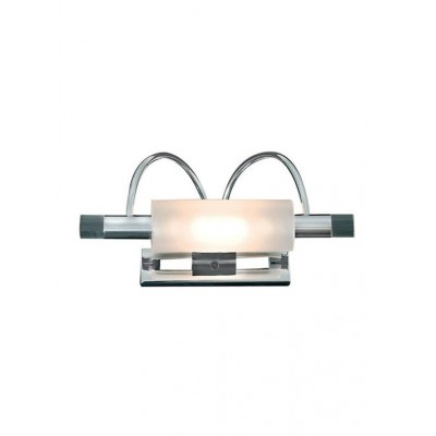 MIRROR LIGHT WITH SATIN GLASS AND CHROME FINISH