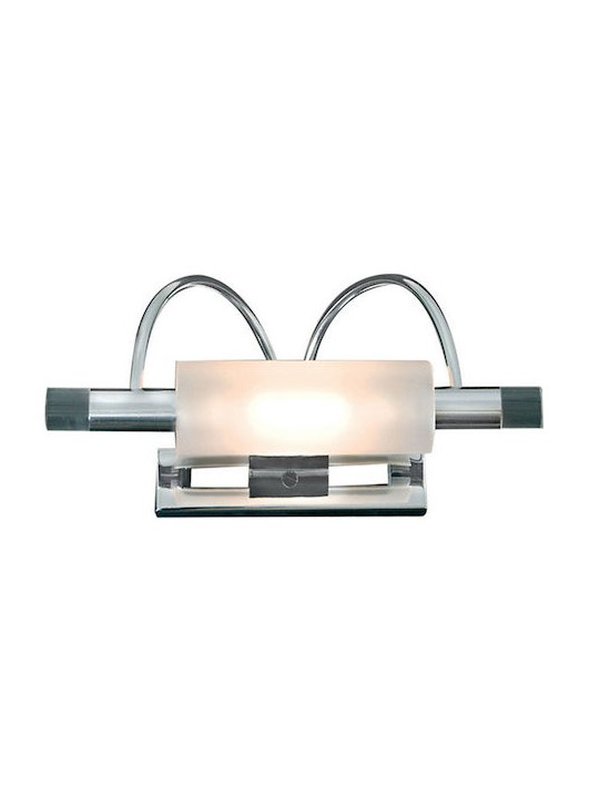 MIRROR LIGHT WITH SATIN GLASS AND CHROME FINISH