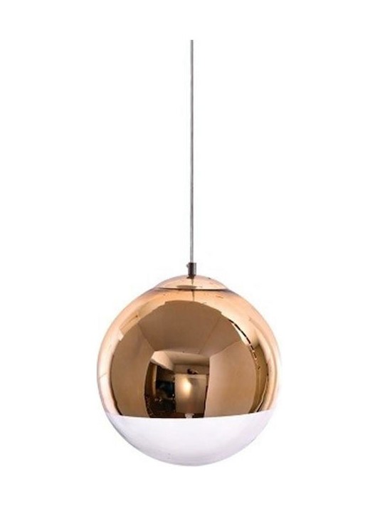GOLD GLASS ORB PENDANT D:30cm