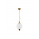 ELEGANT OPAL GLASS AND ANTIQUE BRASS PENDANT