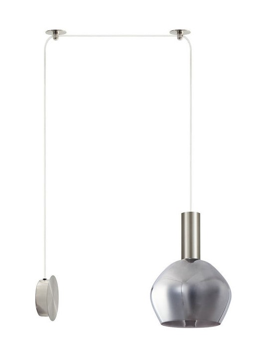 CHROME GLASS SCONCE PENDANT  SYSTEM 3m MATTE NICKEL DETAIL