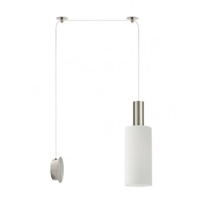 SCONCE PENDANT SYSTEM 3m WHITE GLASS-MATTE NICKEL SHADE HOLDER