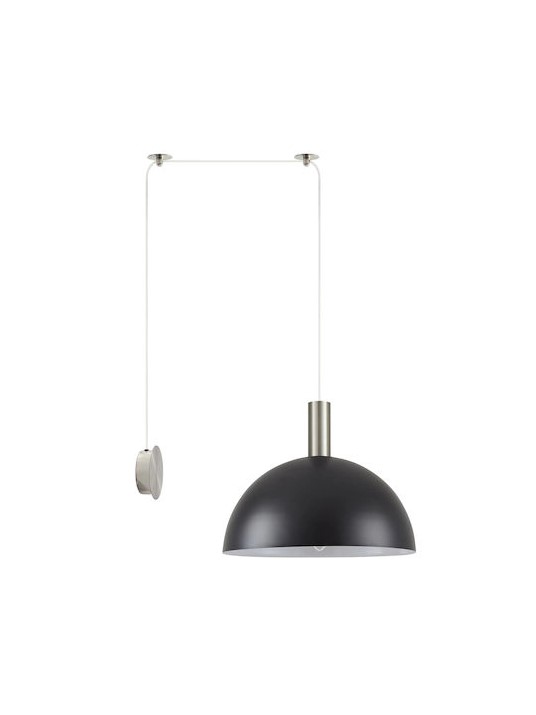 MATTE BLACK METAL DOME D:40cm MATTE NICKEL DETAIL