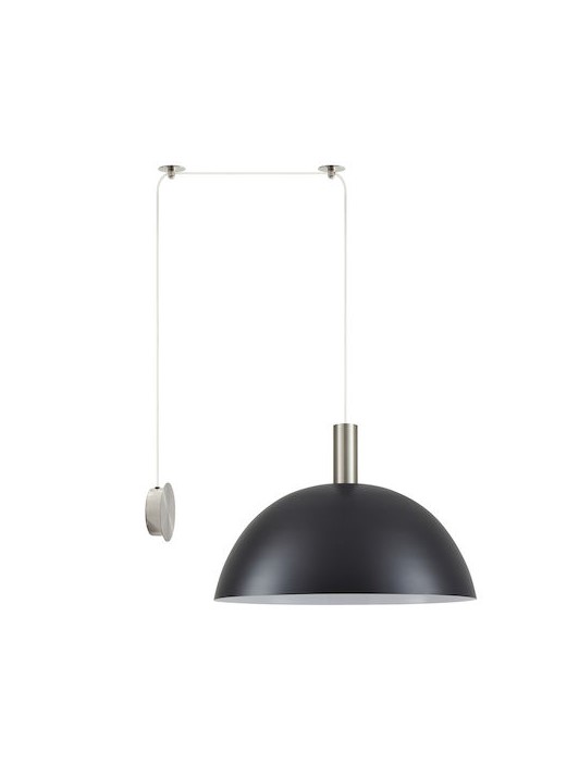 MATTE BLACK METAL DOME D:50cm MATTE NICKEL DETAIL