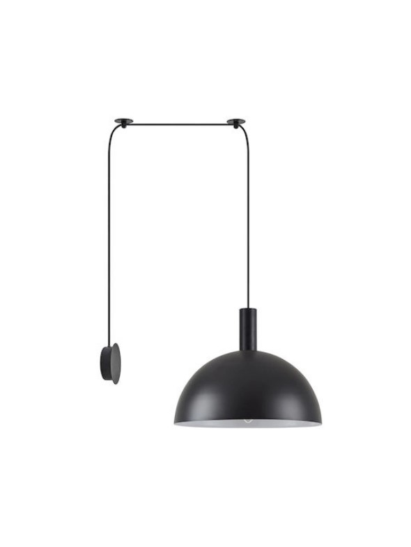 MATTE BLACK METAL DOME D:40cm GOLD DETAIL