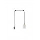 SCONCE-PENDANT SYSTEM 3m BRONZE-MATTE BLACK AND WHITE FABRIC SHADE